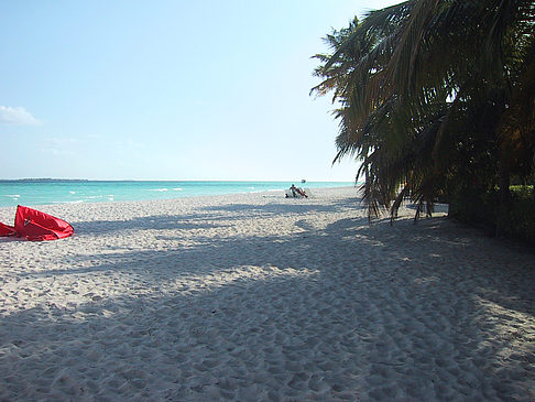 Der weiße Sandstrand der Malediven Fotos