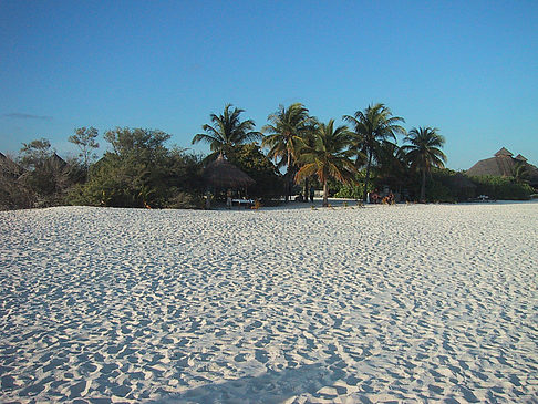 Der weiße Sandstrand der Malediven Fotos