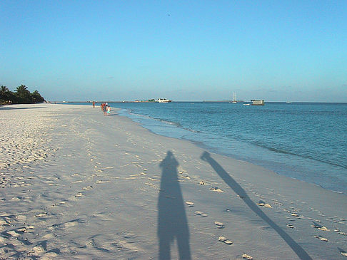 Der weiße Sandstrand der Malediven